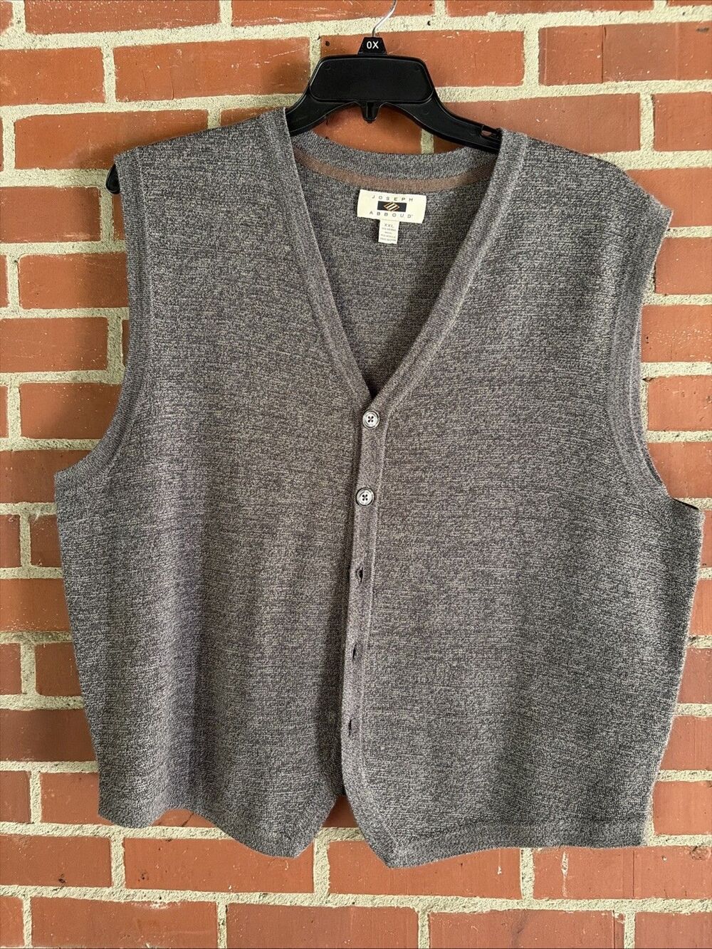Joseph Abboud  Men's Wool Blend Button-Up Sweater Vest Size XXL Gray